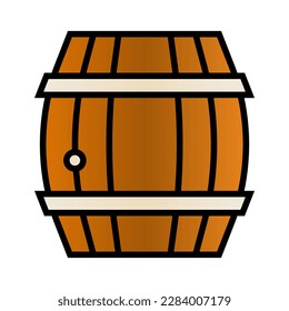 Modern barrel icon. Wine aging. Vector.