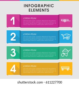 Modern barrow infographic template. infographic design with barrow icons includes barrow, construction. can be used for presentation, diagram, annual report, web design. 