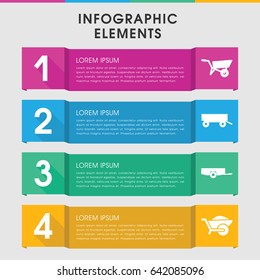 Modern barrow infographic template. infographic design with barrow icons includes . can be used for presentation, diagram, annual report, web design.