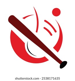 Logotipo moderno do movimento do beisebol com bastão