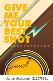 Modern baseball poster with typography. Vector illustration.