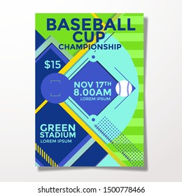 Modern Baseball Tournament Flyer Template Illustration