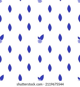  Modern basic blue purple very peri color pattern. Seamless texture with leaves pattern, oval, abstract. Texture for fabrics, paper