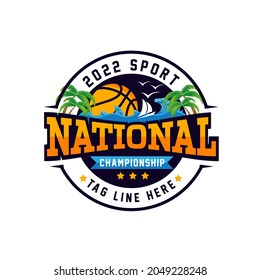 Modern Basketball logo design for professional championship