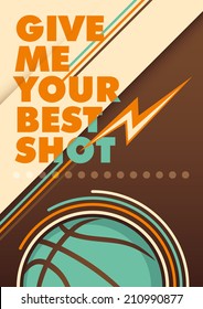 Modern basketball poster with typography. Vector illustration.