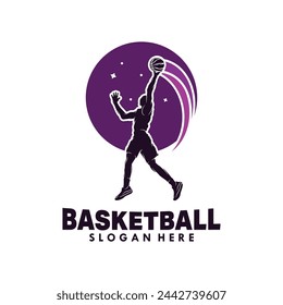 Modern basketball silhouette vector design