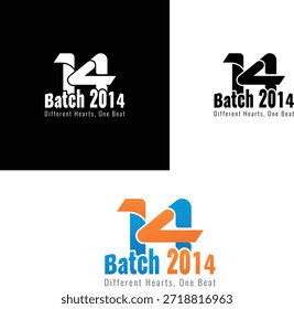 Logotipo 2014 Design moderno com slogan "Diferentes corações, uma batida"

