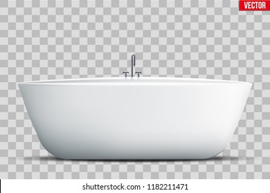 Modern bath isolated on transparent background. Element for design bathroom. Vector Illustration