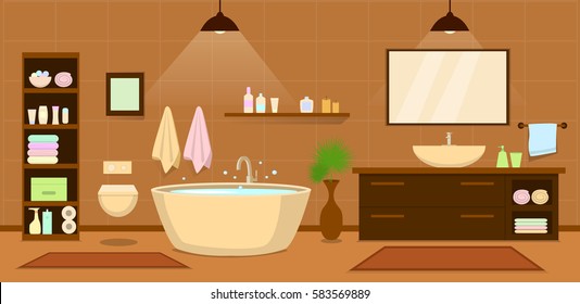 El moderno cuarto de baño interior