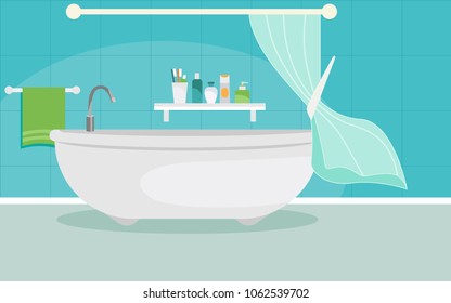 modern bathroom interior vector design