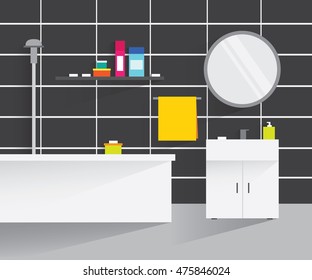 Modern bathroom interior. Vector illustration