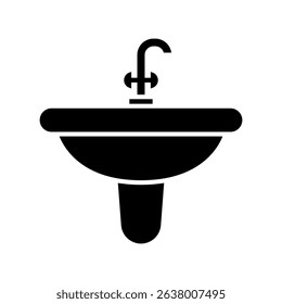 Modern bathroom sink icon silhouette. Vector illustration