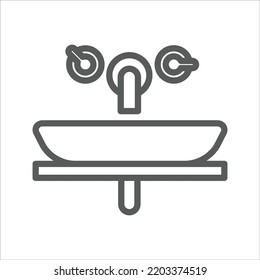 Modern Bathroom Sink simple line icon
