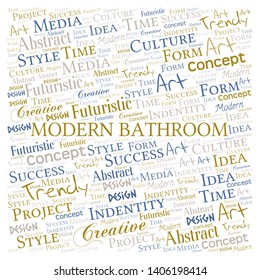 Modern Bathroom word cloud. Wordcloud made with text only.