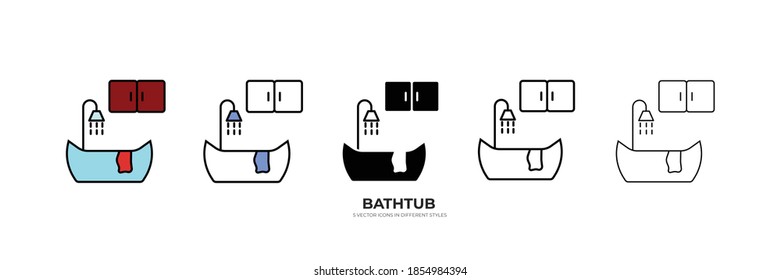 modern bathtub vector type icon