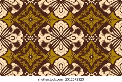 Modern batik motif design in ember  pallet colours