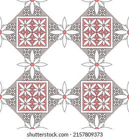 Modern batik ornament. Combine patterns and symmetrical images. Seamless.