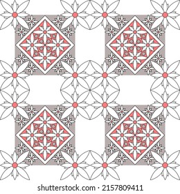 Ornamento de batik moderno. Combina patrones e imágenes simétricas. Sin inconveniente.