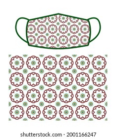 Modern batik pattern on customized fabric mask.