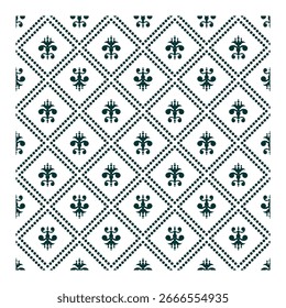Modern Batik Pattern, Symmetrical Geometric Batik, Intricate Moroccan-Inspired Seamless Pattern