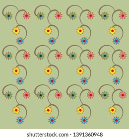 modern batik patterns, with beautiful colorful flowers.