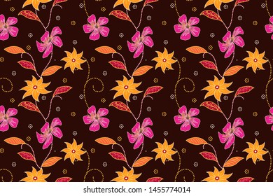 Modern Batik with Seamless Pattern. Decorative seamless pattern. Pattern for Wallpaper, Textile, Packaging, Printing, Cloth and Interior. Traditional ethnic ornament for your design. Eps 10