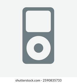 Modern baton mobile icon design, clean, sleek, minimalistic, technology symbol.