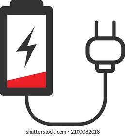 Modern battery charging icon vector 