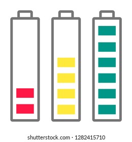 Modern battery flat style design infographics icon sign vector illustration isolated on white background.