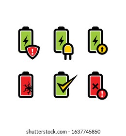 Modern battery logo silhouette editable EPS vector files. For electricity storage, electronic product, industry and factory, power bank or saver. Vintage hipster. Apply to web site, mobile phone apps