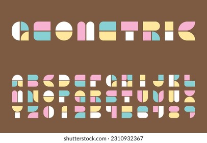 Alfabeto Bauhaus moderno estilizado vector, diseño plano tipo geométrico