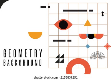 Modern Bauhaus Eye geometry background, abstract flat design, book cover, modular brochure