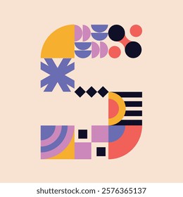 Modern bauhaus font, geometric swiss type. Vector alphabet, english typography colorful letters. Brutalism uppercase creative vibrant font