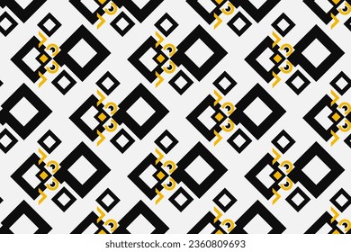 modern Bauhaus seamless Pattern in geometric shapes. Geometric black, yellow and white Banner.