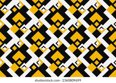 moderna Bauhaus sin fisuras Patrón en formas geométricas. Banner geométrico negro, amarillo y blanco.