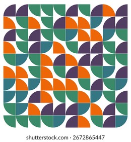 A modern Bauhaus-inspired pattern with bold geometric shapes and vibrant colors. Ideal for posters, prints, or creative design backgrounds. vector eps 10