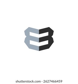 Logotipo moderno do monograma do BB - design minimalista do emblema da lettermark