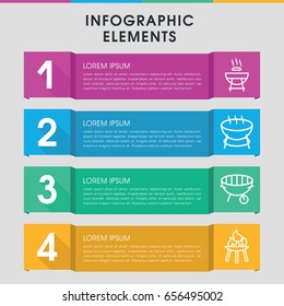 Modern bbq infographic template. infographic design with bbq icons includes bbq, barbeque. can be used for presentation, diagram, annual report, web design.