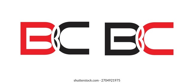 Moderno Vector de diseño de logotipos BC Monogram. Icono de entrelazamiento de letras iniciales B y C. Símbolo de Empresa Creativa, Comunicación y Consultoría de Negocios.