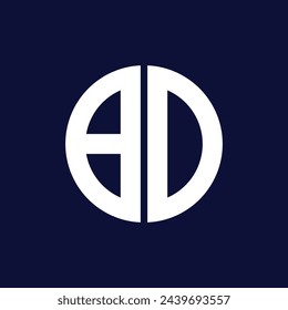 diseño moderno del logotipo del círculo de bd bo
