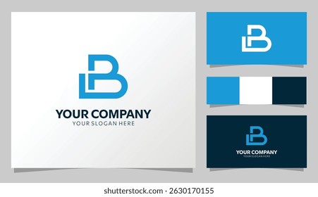 Modern "BD" Monogram Logo with Blue and Dark Color Concept