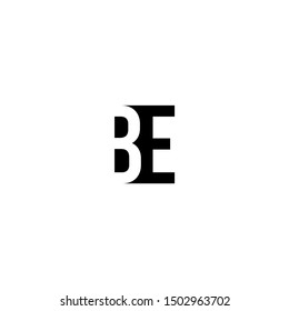 modern BE logo letters on the shadow shape design concept vector illustration