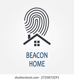 Modern Beacon Home Vetor: design de farol inteligente minimalista. EPS10 de alta qualidade, perfeito para segurança, conectividade e marca costeira. Versátil e escalável.