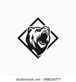 Modern BEAR logo Mascot badge Vector Design illustration
