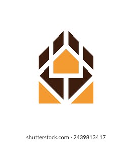modern bear paw house logo