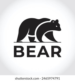 Modern bear silhouette logo. Vector illustration template, Fierce bear symbol. Premium brand identity concept, Bear silhouette badge. Premium vector illustration