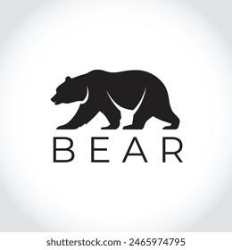 Modern bear silhouette logo. Vector illustration template, Fierce bear symbol. Premium brand identity concept, Bear silhouette badge. Premium vector illustration