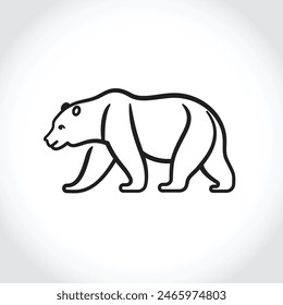 Modern bear silhouette logo. Vector illustration template, Fierce bear symbol. Premium brand identity concept, Bear silhouette badge. Premium vector illustration