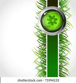 Modern beautiful abstract green background with glossy ball flower. Illustration vector.