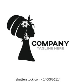 Modern beautiful African woman logo